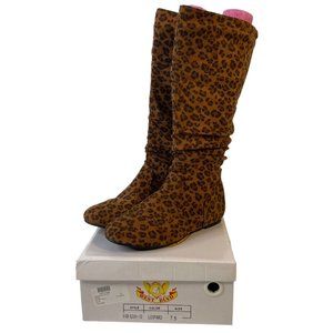 West Blvd Leopard Print Nubuck Boots 7.5